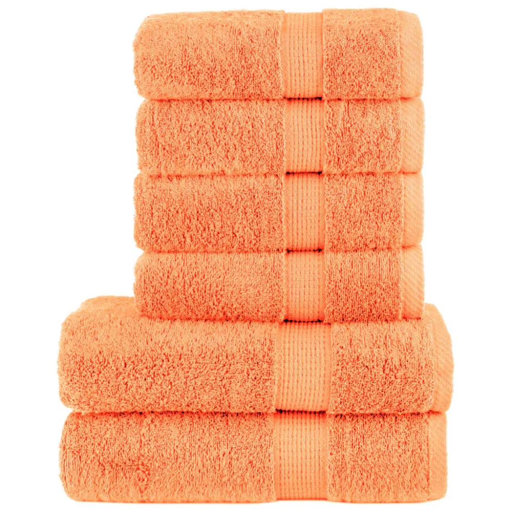 6pcs Conjunto toalhas banho top SOLUND 600gsm laranja