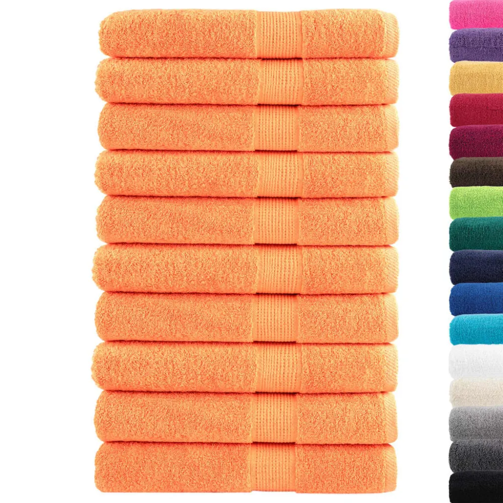 Conjunto Completo de Toalhas Toalhas de sauna valorizado SOLUND 10pcs 80x200cm 600 gsm laranja