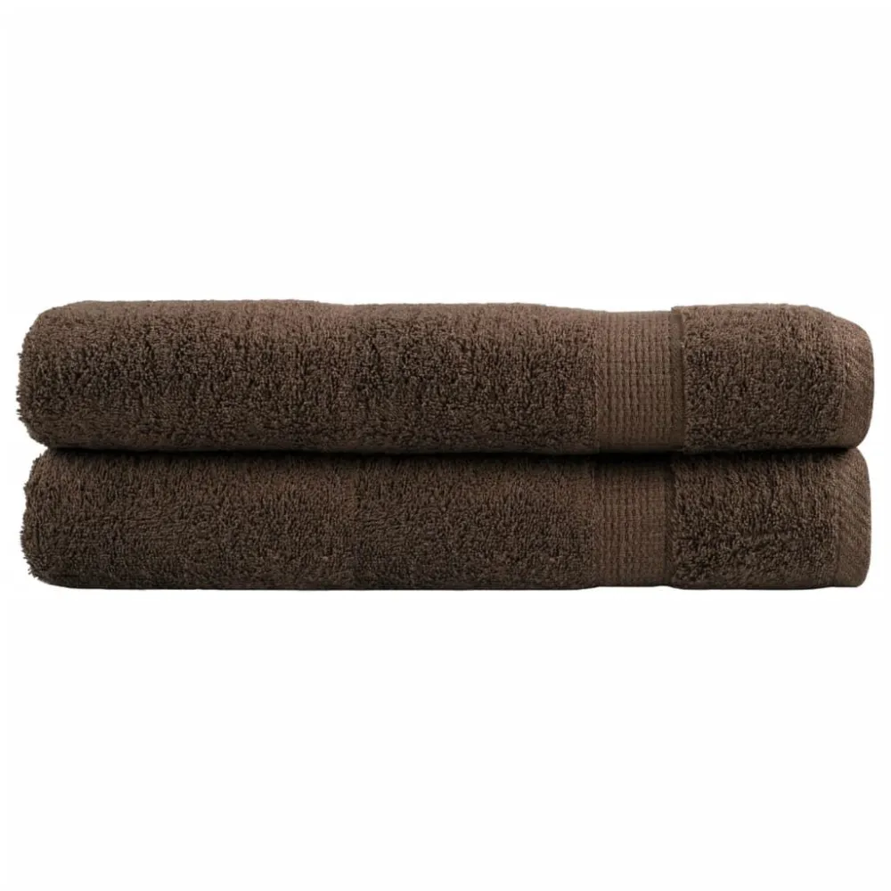 Toalhas premium SOLUND 2 pcs 100x200 cm 600 gsm castanho