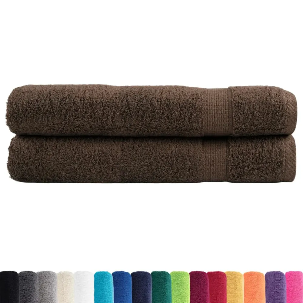 Toalhas premium SOLUND 2 pcs 100x200 cm 600 gsm castanho