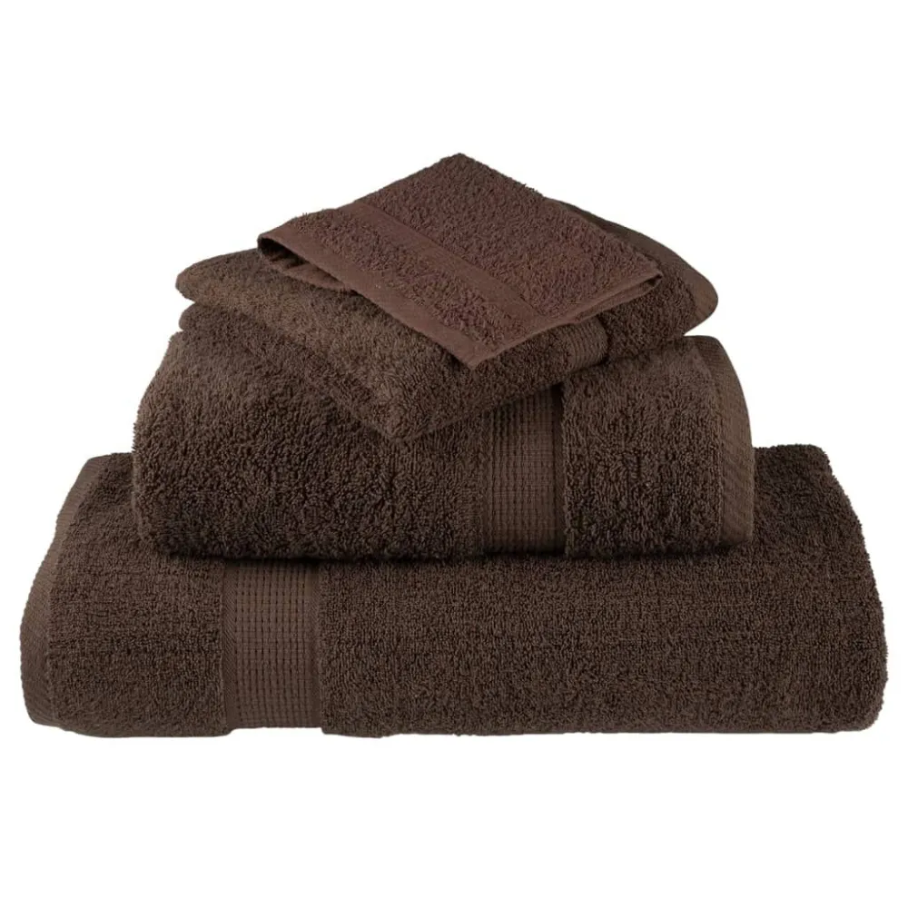 Toalhas premium SOLUND 2 pcs 100x200 cm 600 gsm castanho