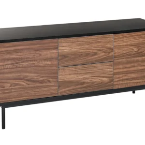 2 Door Sideboard Dark Wood Carvão OKLAND