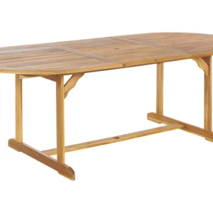 Extending Acacia Garden Dining Table 160/220 x 100 cm Light Wood MAUI
