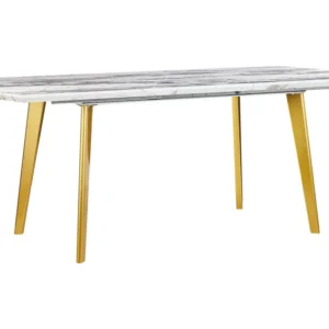 Extending Dining Table 160/200 x 90 cm Marble Effect Dourado MOSBY