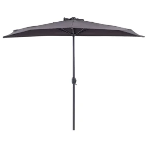 Half-Round Garden Parasol 2.7m Grey GALATI