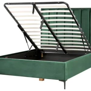 Pelúcia EU Double Size Ottoman Bed Dark Green SEZANNE
