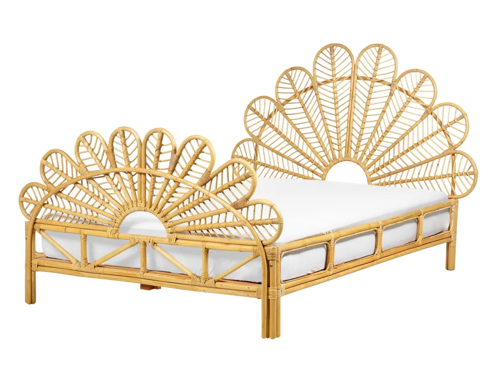 Rattan Peacock EU Dobrado Bed Light Wood FLORENTINE