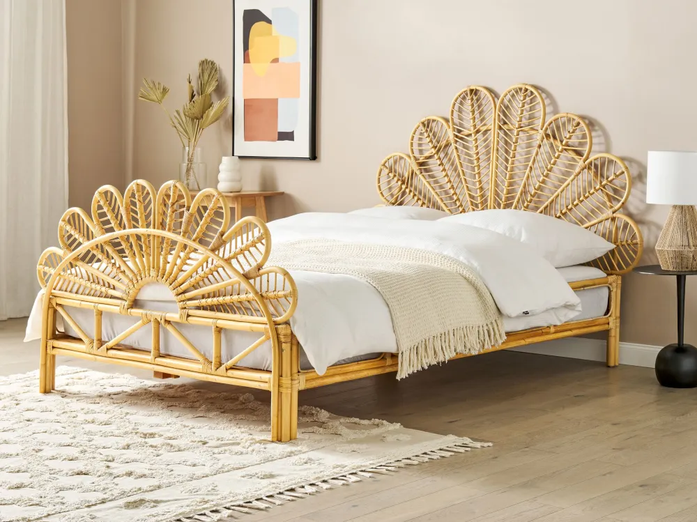 Rattan Peacock EU Dobrado Bed Light Wood FLORENTINE