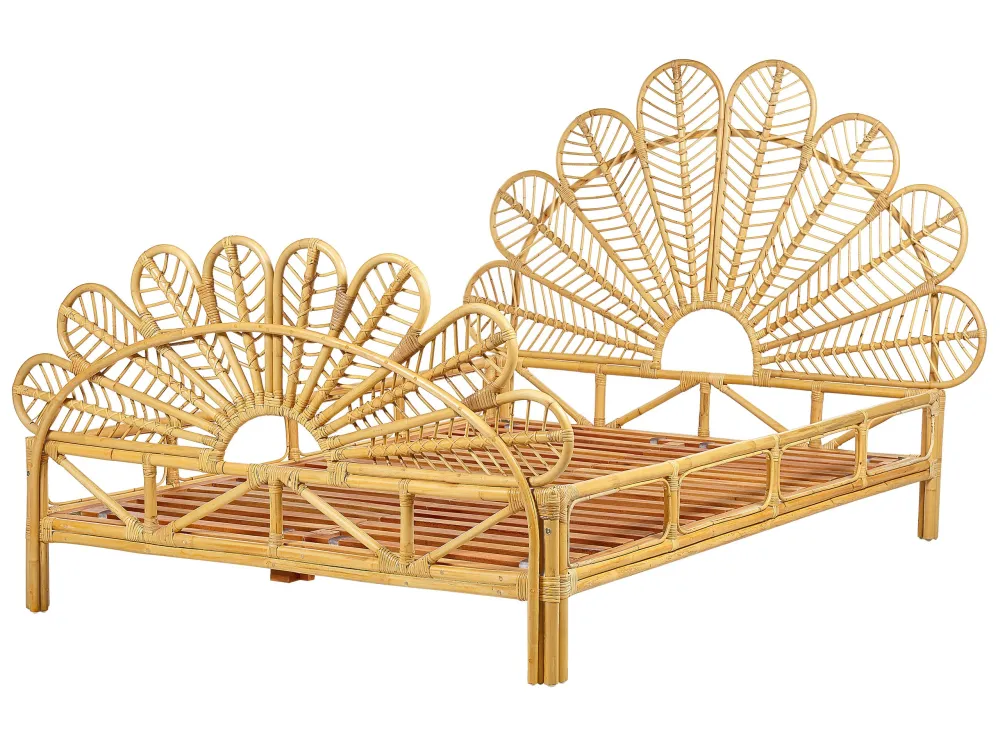 Rattan Peacock EU Dobrado Bed Light Wood FLORENTINE