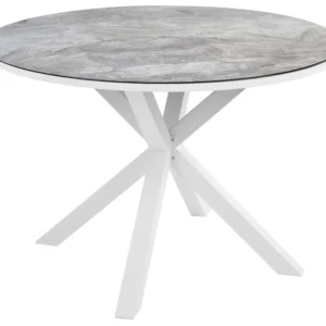 Round Garden Dining Table ⌀ 120 cm Marble Effect Neve MALETTO