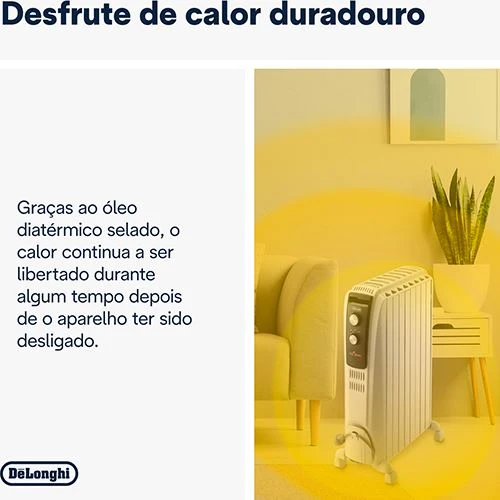 Aquecedor Óleo DeLonghi Dragon4 TRD40820 - Branco - 2000W Fácil Instalação