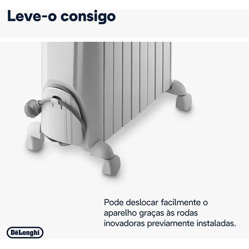 Aquecedor Óleo DeLonghi Dragon4 TRD40820 - Branco - 2000W Fácil Instalação