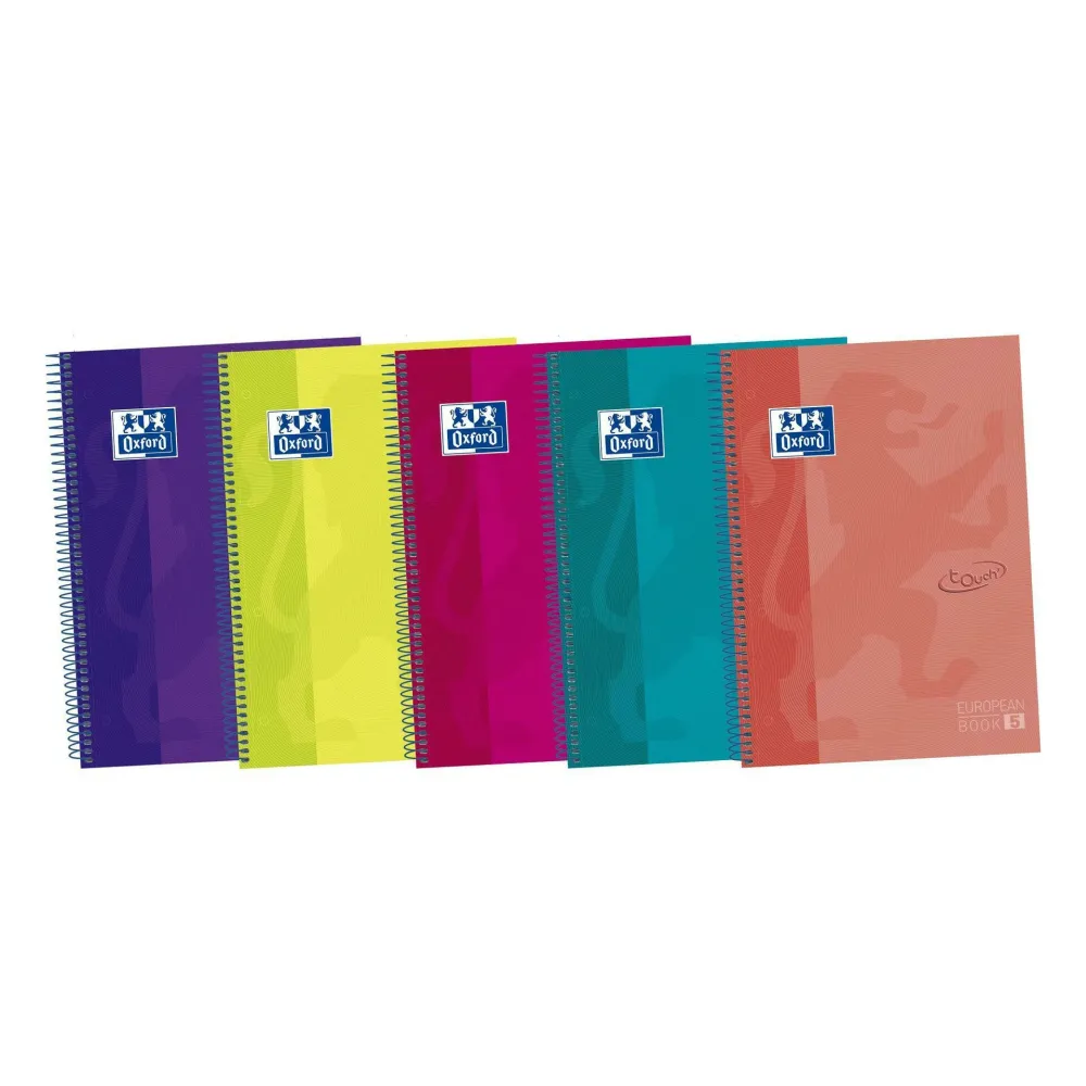 Caderno Espiral A4 120 Folhas 90G Pautado Eurobook 5 Bandas Oxford para Cortador de Relva