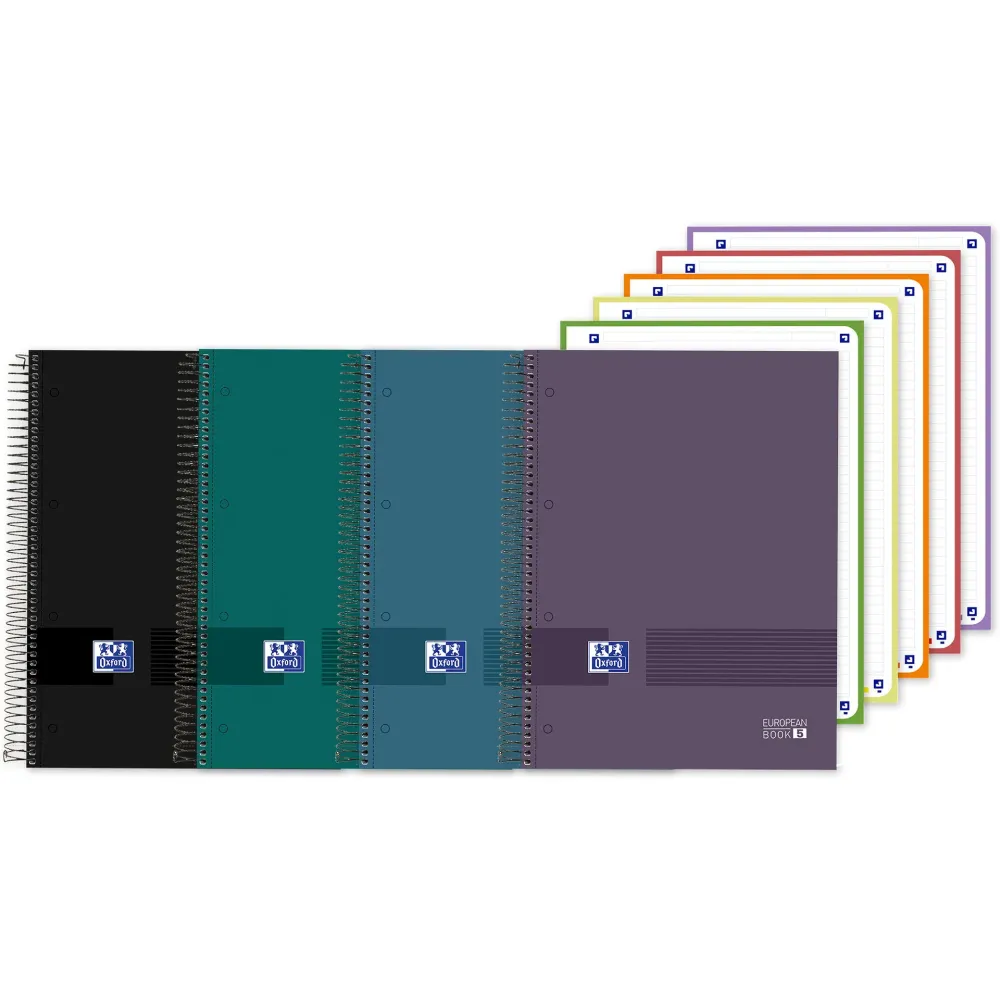 Caderno Espiral A4 90G 120 Folhas Pautado Eurobook Oxford Kit com 10 Peças