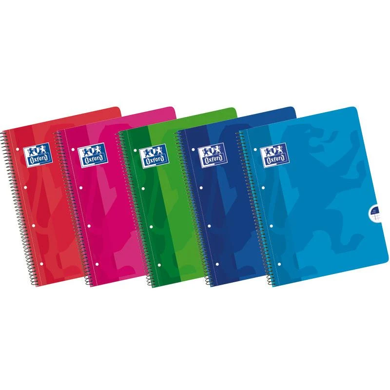 Caderno Espiral A4 Pautado 50 Folhas Sortido Oxford Resistente ao Desgaste