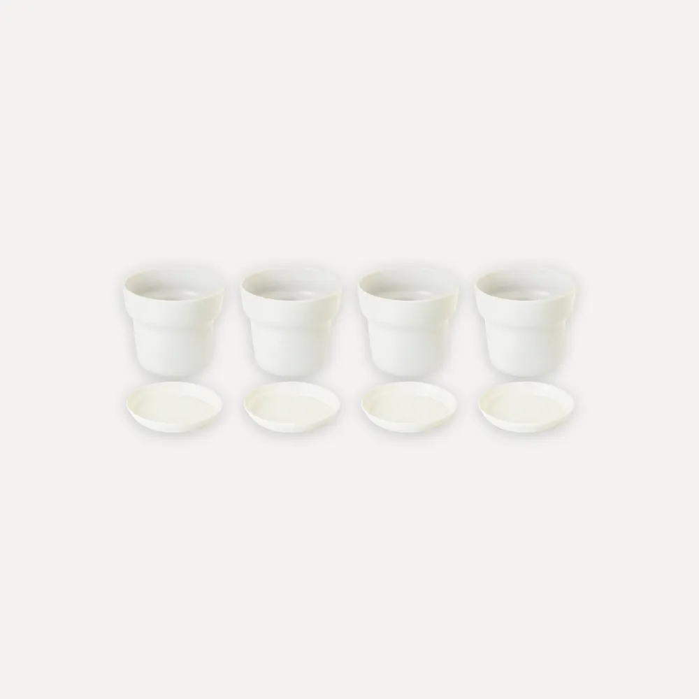 Conjunto de 4 vasos com prato de base com Garantia do Fabricante