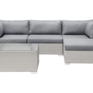 Kit Completo de Reparo Lounge Set SANO PE Rattan Light Grey Left Hand 4 Seater