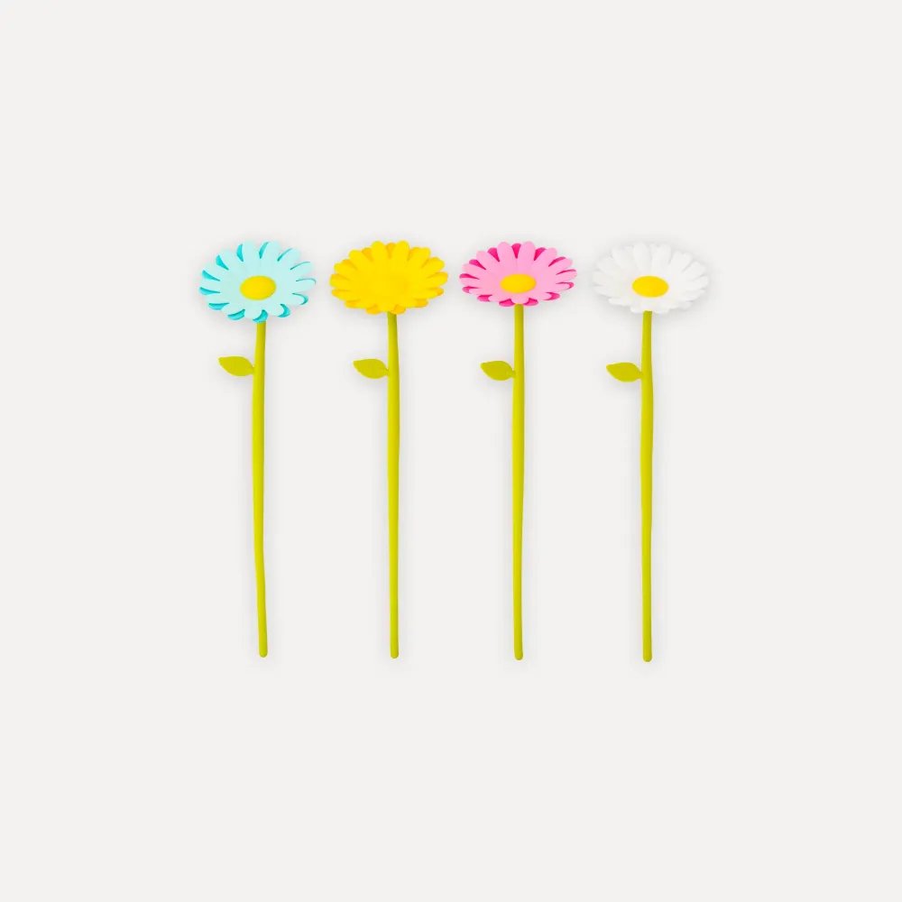 Óleo para Conjunto de 4 flores flexíveis decorativas