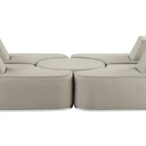 Lounge Set FABRO Poliéster Light Grey 4 Seater para Manutenção Anual