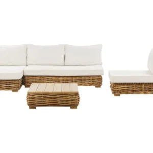 Lounge Set VARALLO Rattan Golden Café Right Hand 4 Seater - Montagem Direta