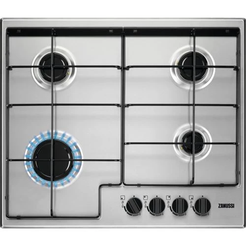 Placa Gás Zanussi ZGH65414XA | 59.5 cm | 4 Zonas | ço inoxidável - Montagem Direta