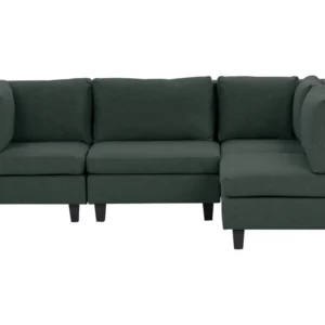 Profissional Alta Resistência 4 Seater Left Hand Personalizável Fabric Corner Sofa Dark Green UNSTAD