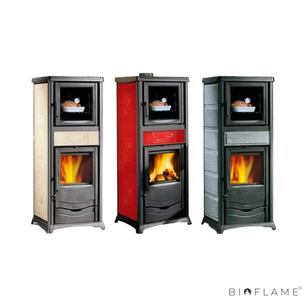 SALAMANDRA LENHA PARA AQUECIMENTO CENTRAL - NORDICA EXTRAFLAME TERMOROSSELLA PLUS FORNO DSA 4.0 Resistente ao Desgaste