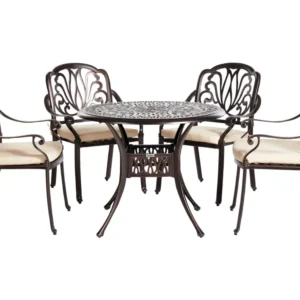 4 Seater Metálico Garden Dining Set Brown ANCONA Garantia do Fabricante
