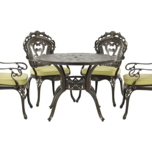 4 Seater Metálico Garden Dining Set Brown SAPRI