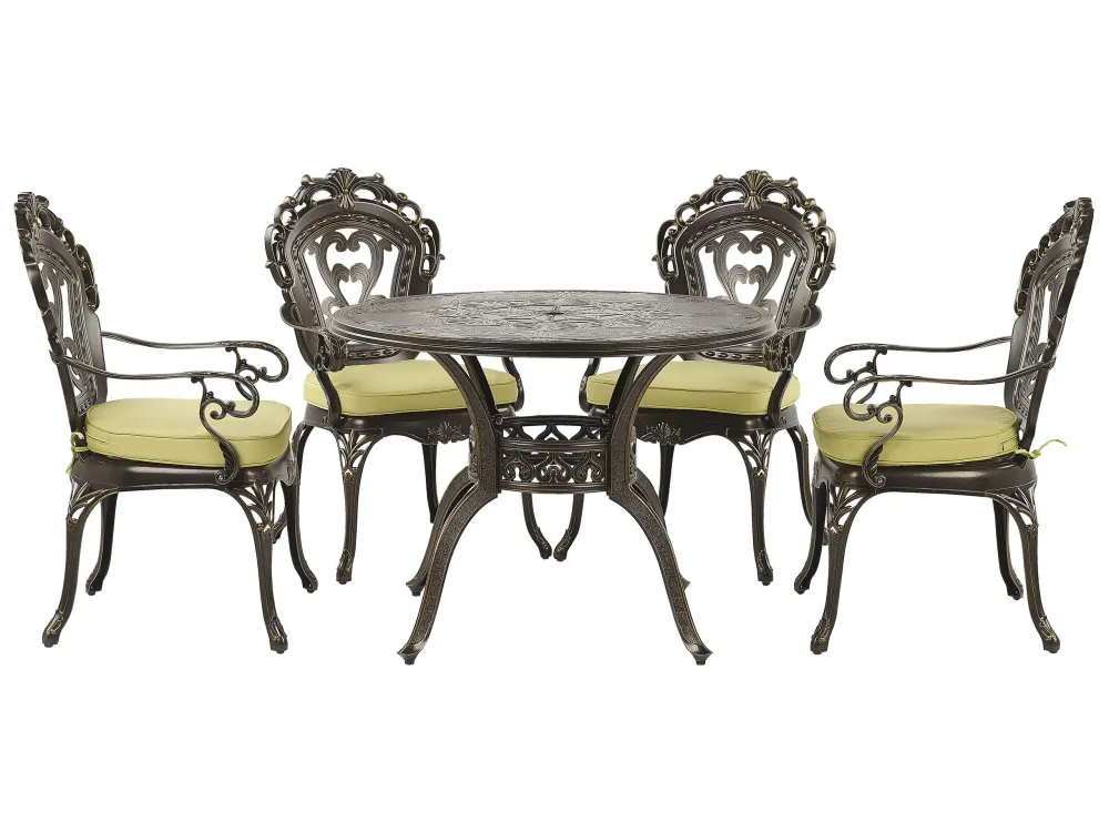 4 Seater Metálico Garden Dining Set Brown SAPRI