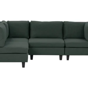 4 Seater Right Hand Personalizável Fabric Corner Sofa Dark Green UNSTAD