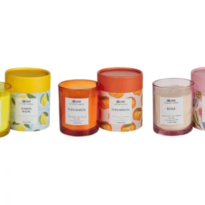 Kit Completo de Set 3 Scented Candles CHEIO DE COR BARREL Soy Wax Oriental Notes Herb Notes Floral Notes