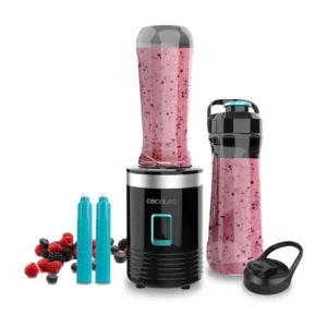 Cecotec Liquidificador de smoothies com copo portátil, 4 lâminas com revestimento de titânio preto e 500 W.