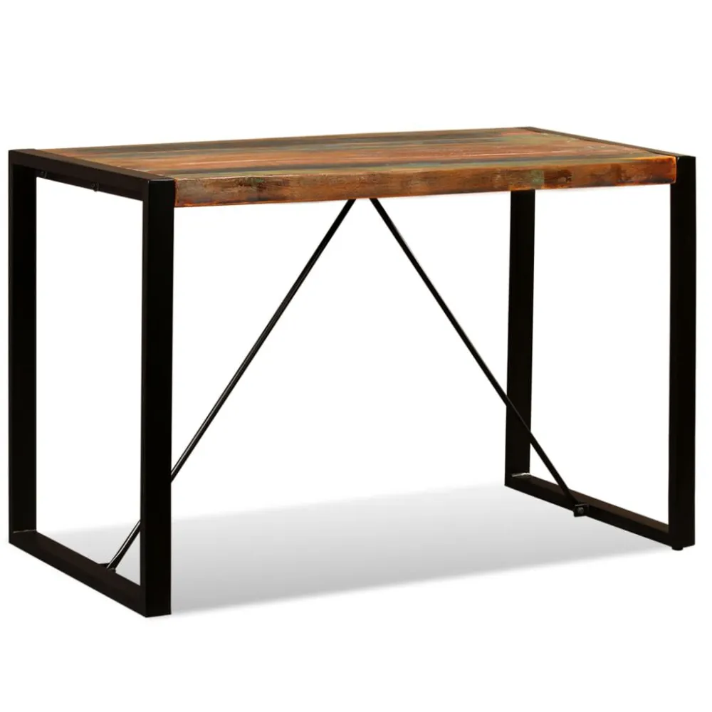 Acabamento em Porcelana Mesa de jantar madeira reciclada maciç 120 cm