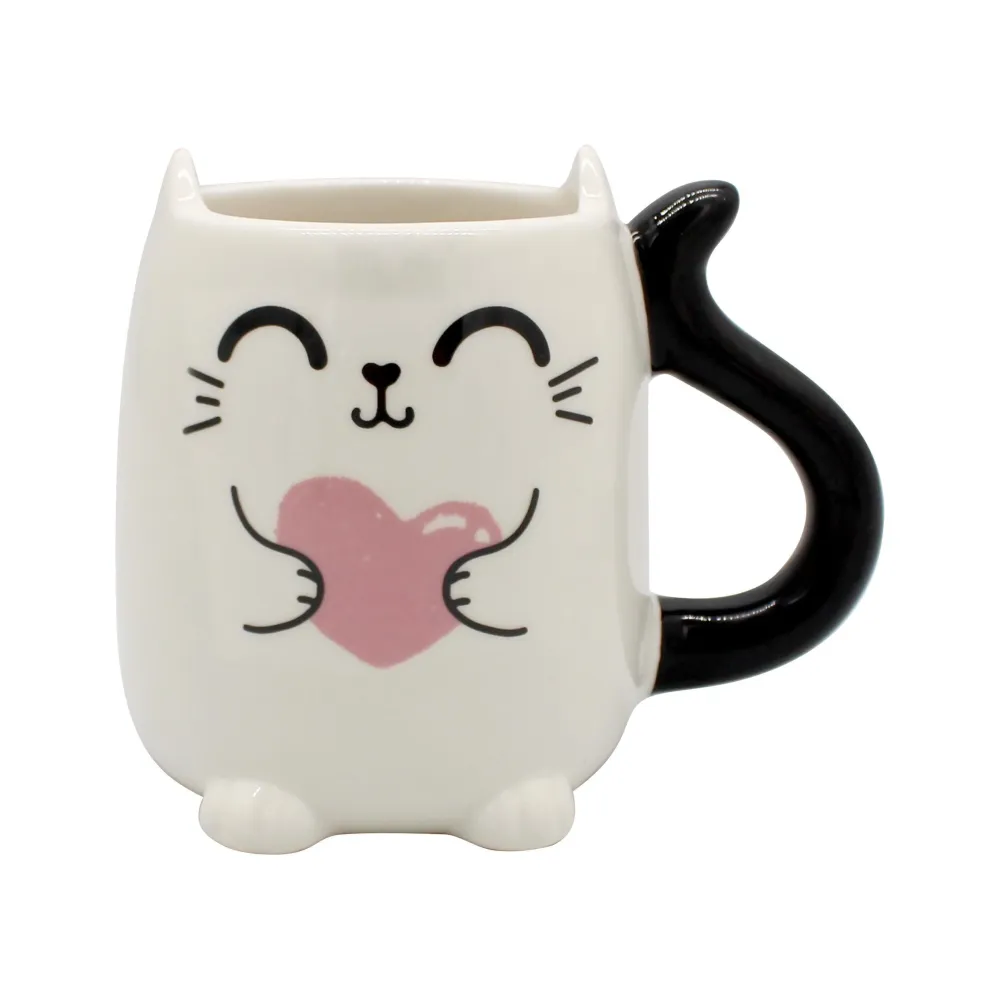 Caneca Gato Coração com Asa e Cauda