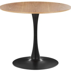 Conjunto de Jantar Mesa de jantar redonda castanho visível e preto ⌀ 90 cm BOCA
