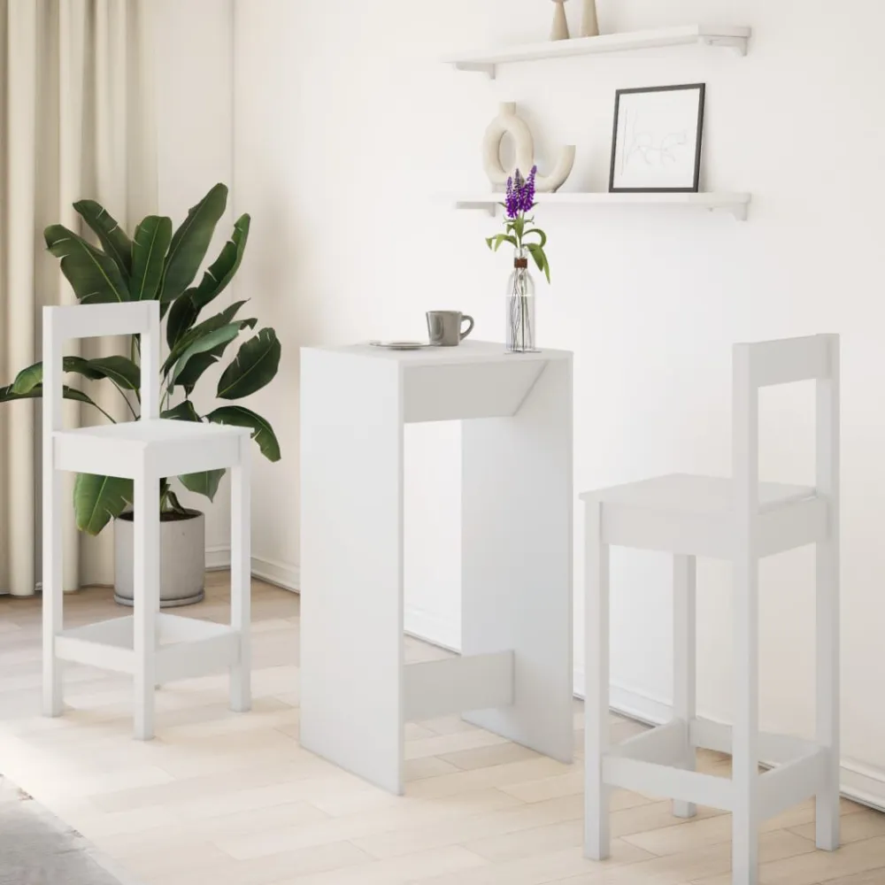 Mesa de bar 51x50x103,5 cm derivados de madeira branco com Garantia do Fabricante