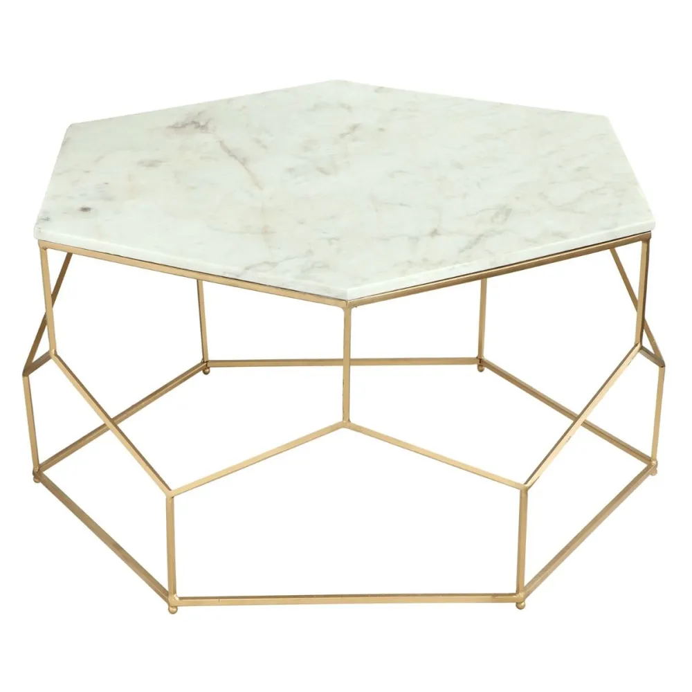 Mesa de Café de Ópera em Vidro Transparente e Pernas de Ouro Rosa