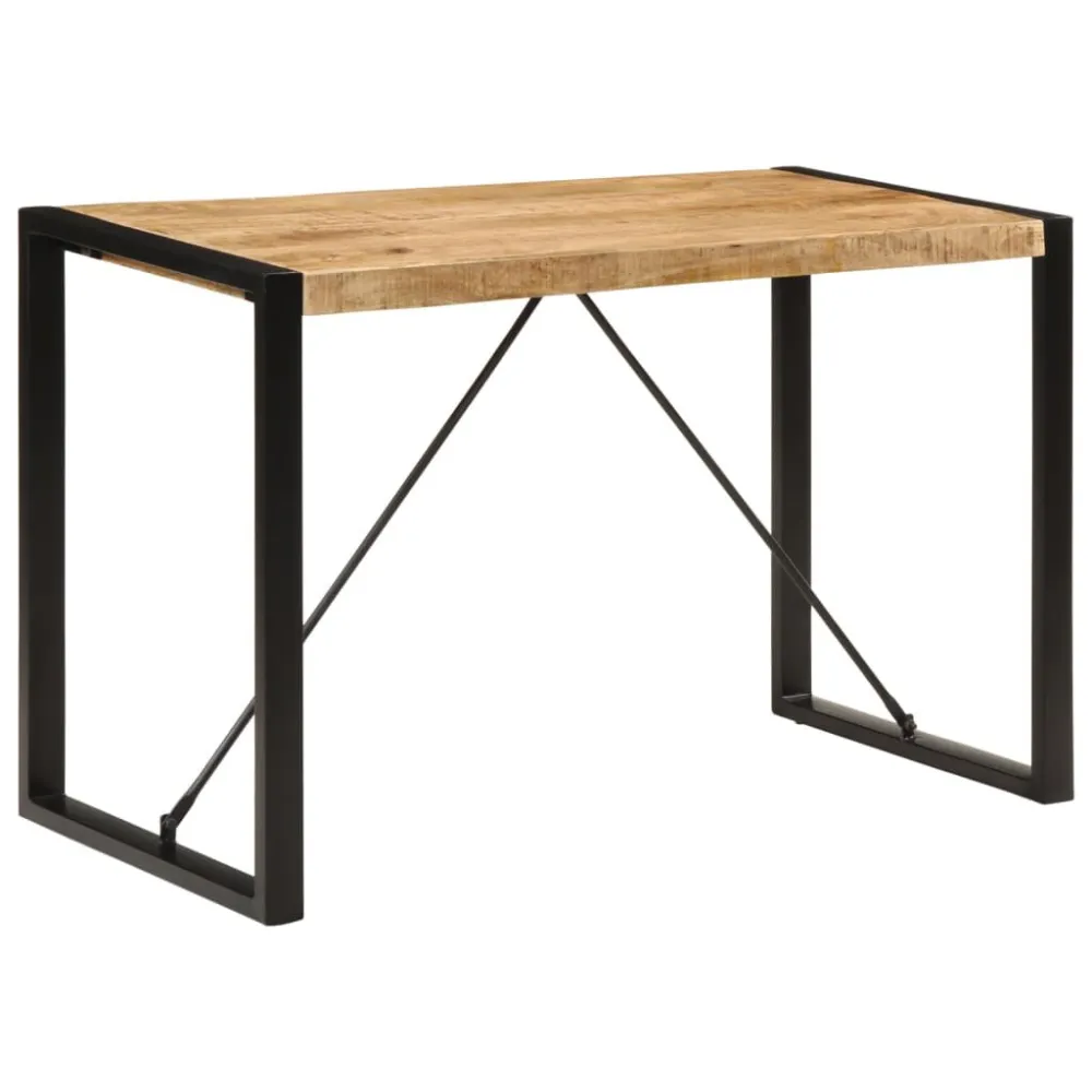 Mesa de jantar 120x55x76 cm madeira de mangueira maciç áspera