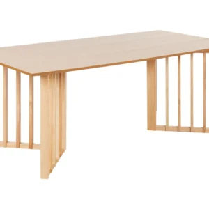 Mesa de jantar em madeira clara 200 x 100 cm LEANDRA para Famílias