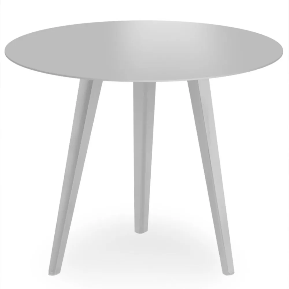 Mesa lateral redonda de 45cm Bipolart Metálico Prata