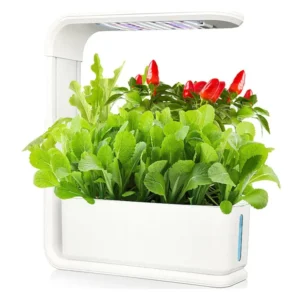 Jardineira Vertical Canteiro, estufa, jardim de interior com LEDs para 3 plantas branco GARDENIO