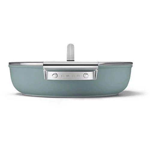 Caçarola Baixa antiaderente Smeg Anni 50 DPF2812EGM | 28cm - Verde esmeralda | ço Inox | Impermeável