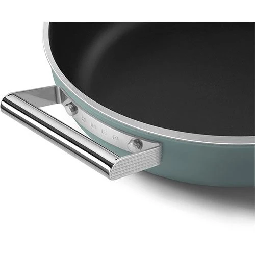 Caçarola Baixa antiaderente Smeg Anni 50 DPF2812EGM | 28cm - Verde esmeralda | ço Inox | Impermeável