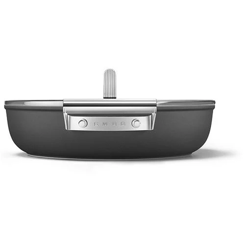 Organizador de Caçarola Baixa antiaderente Smeg Anni 50 DPF2812BLM | 28cm - Preto