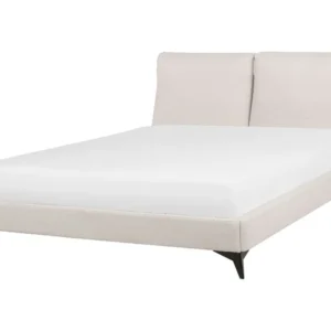 Chenille EU King Size Bed Light Bege claro MELLE