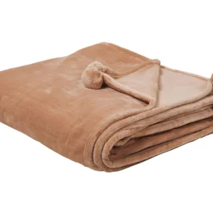 Manta TERKE 200 x 220 cm Castanho evidente com Fecho