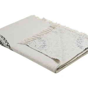 Manta de Tricô Manta BERHAMPORE Algodão 130 x 180 cm Creme