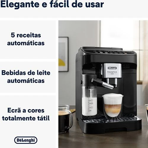Máquina de Café Expresso Automática Delonghi Magnifica Evo Cappuccino ECAM290.61.B - Preto - Outlet - Grade B