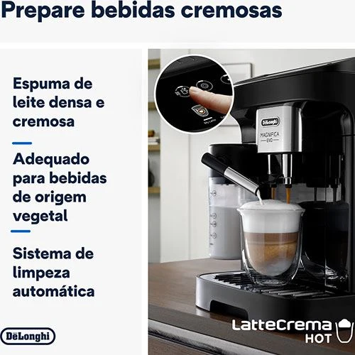 Máquina de Café Expresso Automática Delonghi Magnifica Evo Cappuccino ECAM290.61.B - Preto - Outlet - Grade B